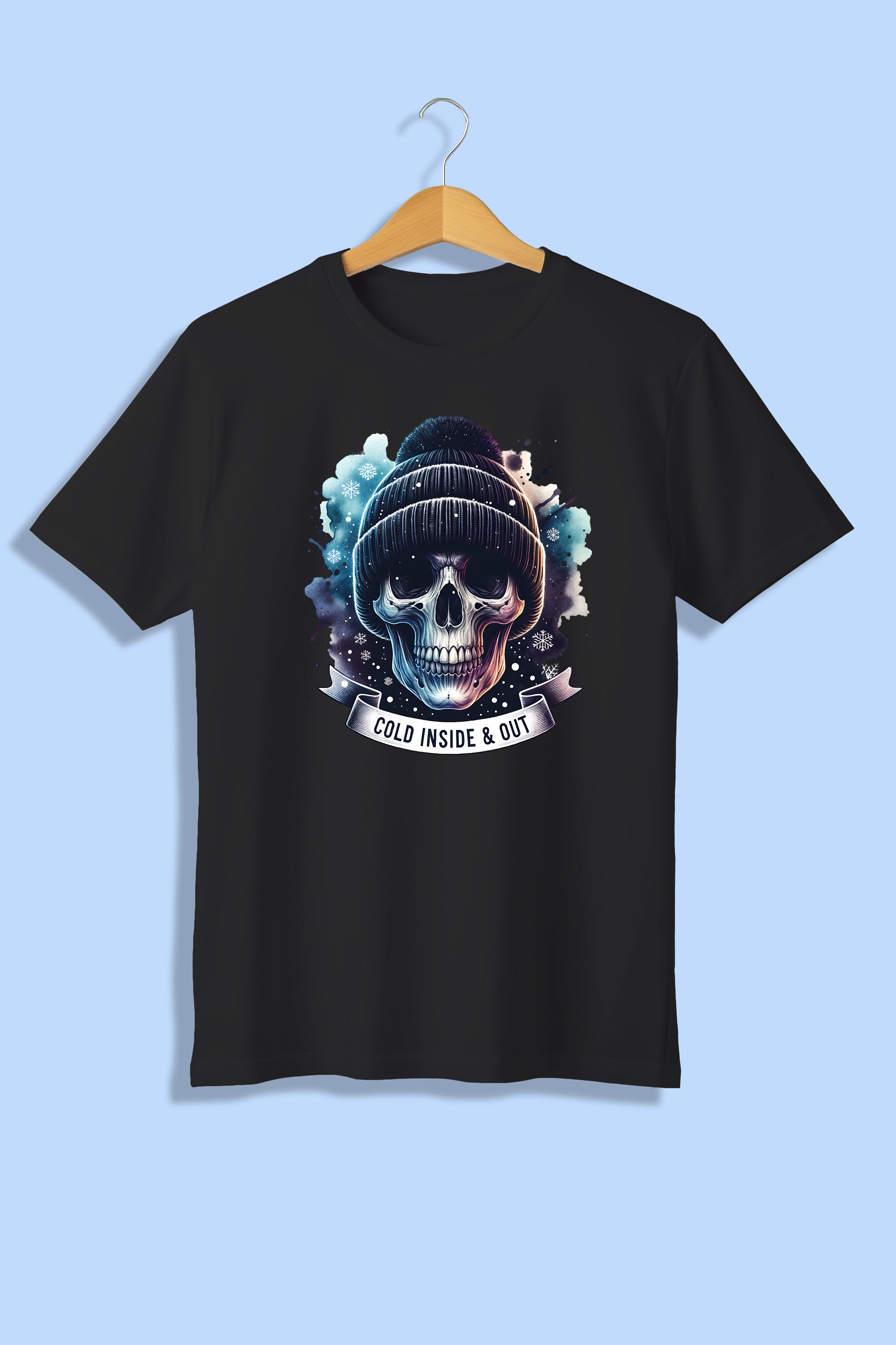 Tricou unisex (alb/negru), Cold inside & out