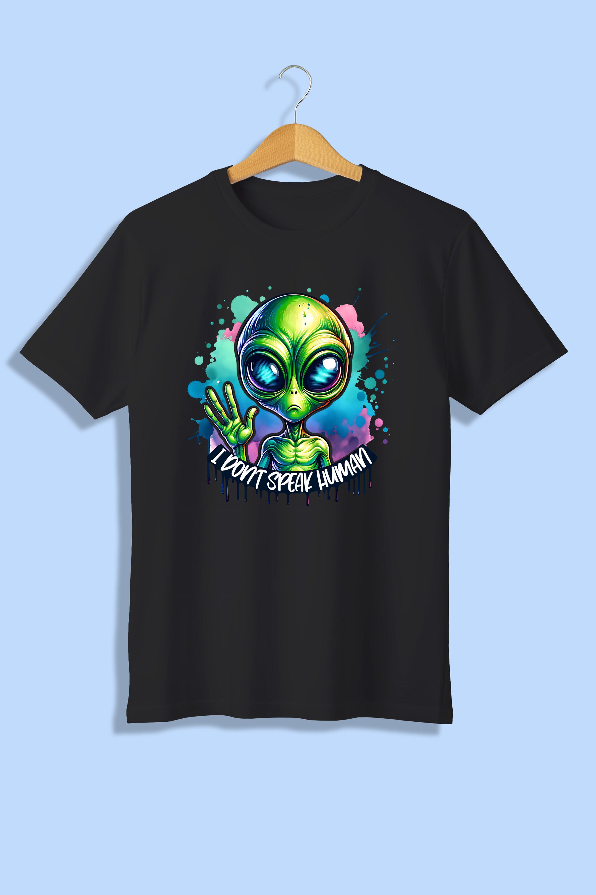 Tricou unisex (alb/negru), I don't speak "human"