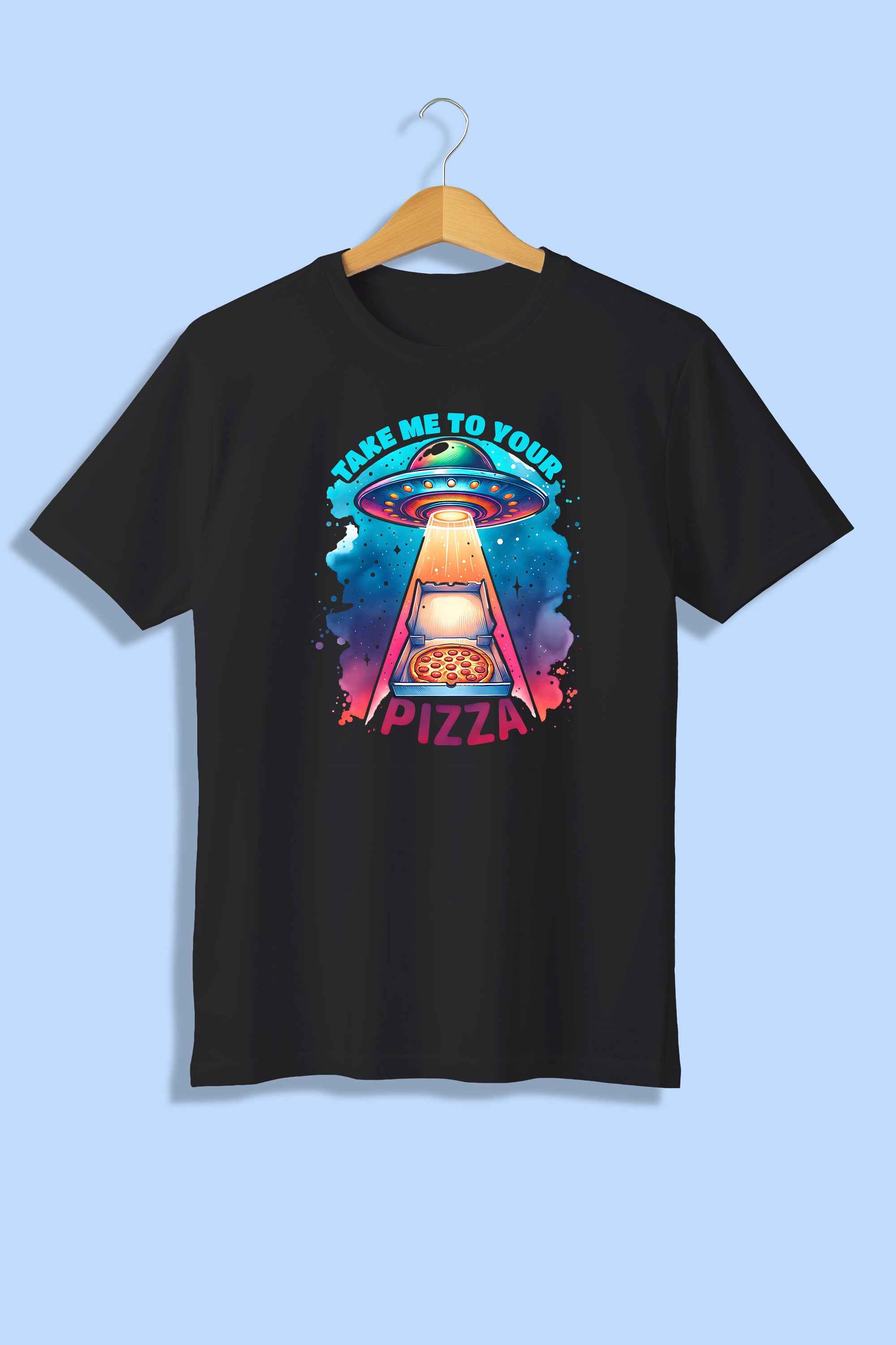 Tricou unisex (alb/negru), Take me to your pizza!