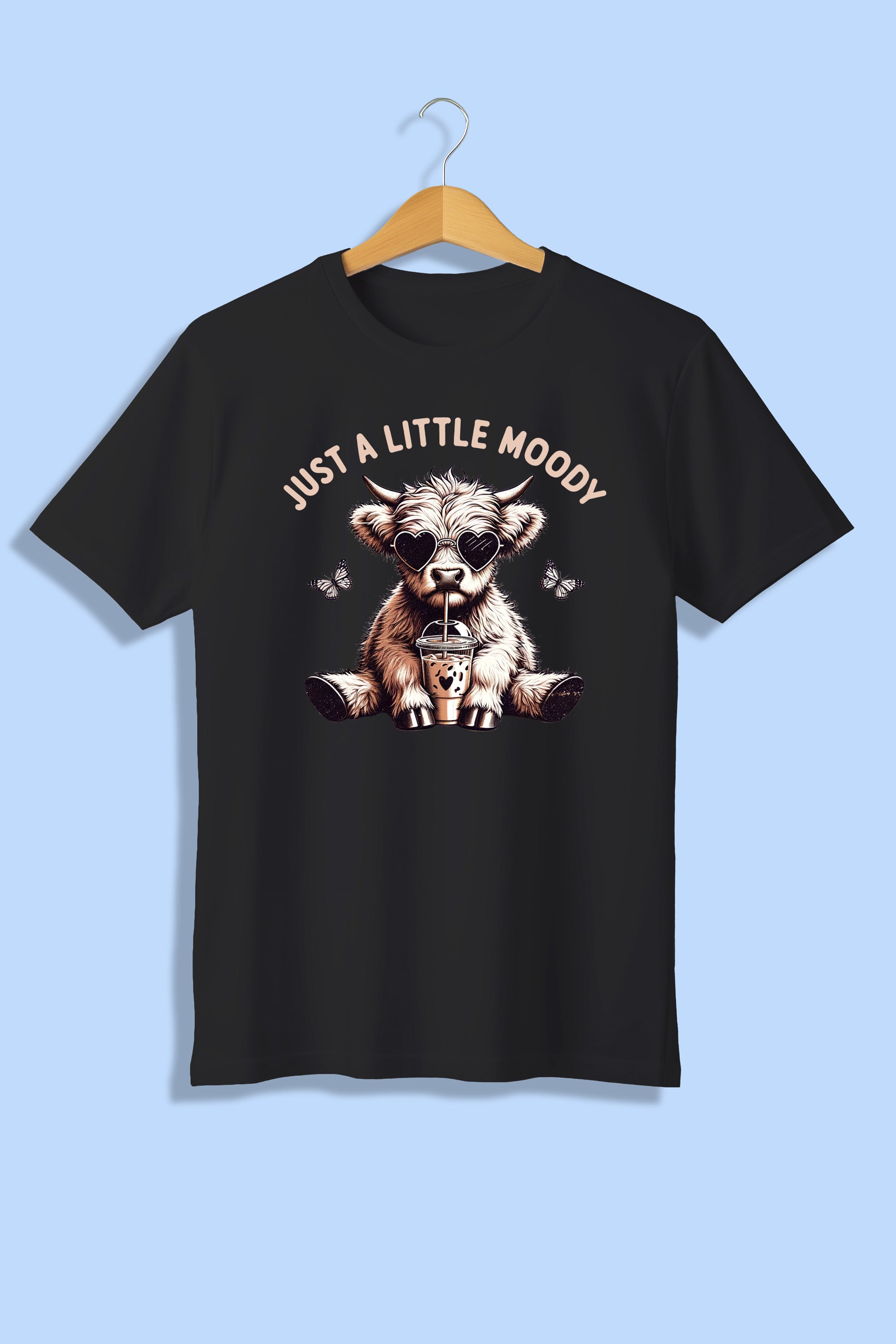 Tricou unisex (alb/negru), Just a little moody