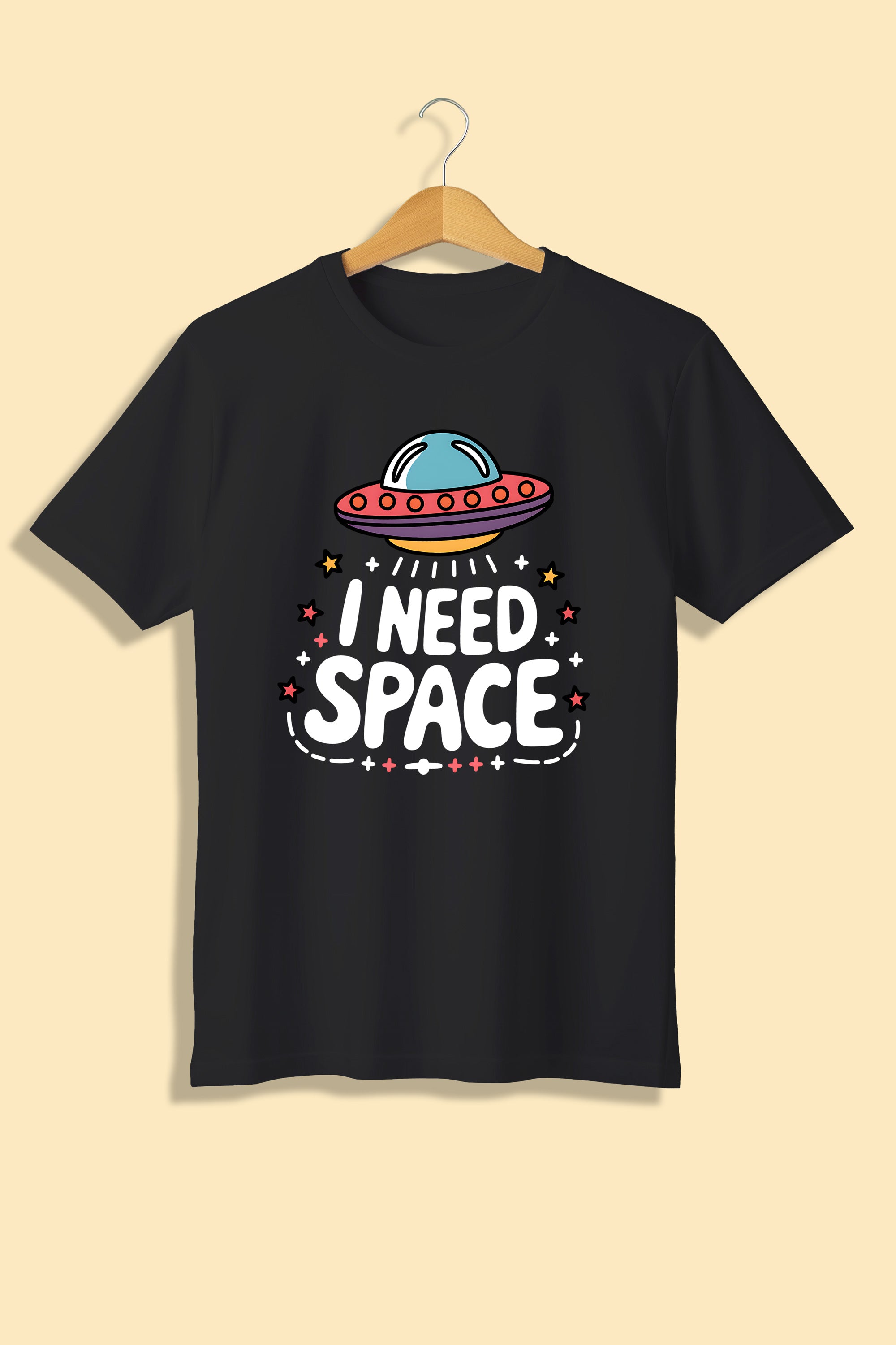 Tricou unisex (alb/negru), I need space