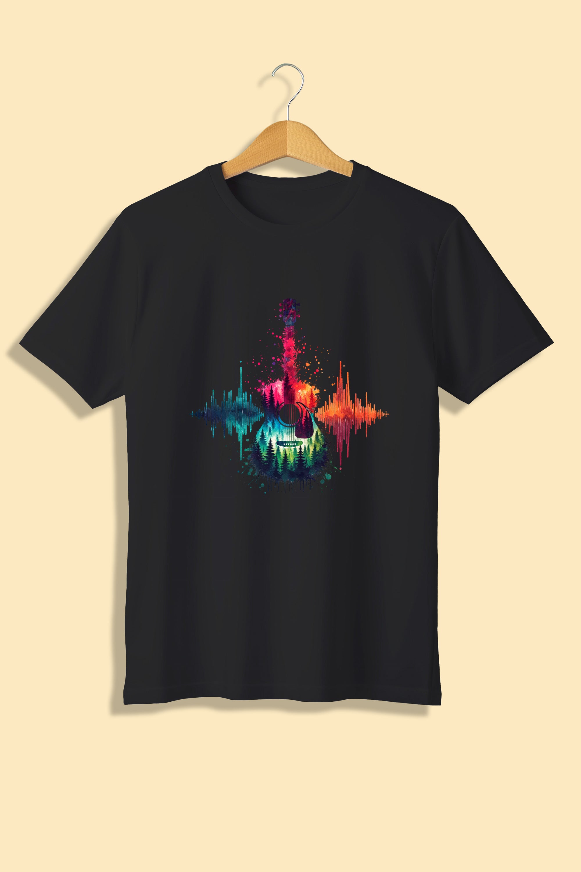 Tricou unisex (alb/negru), Guitar