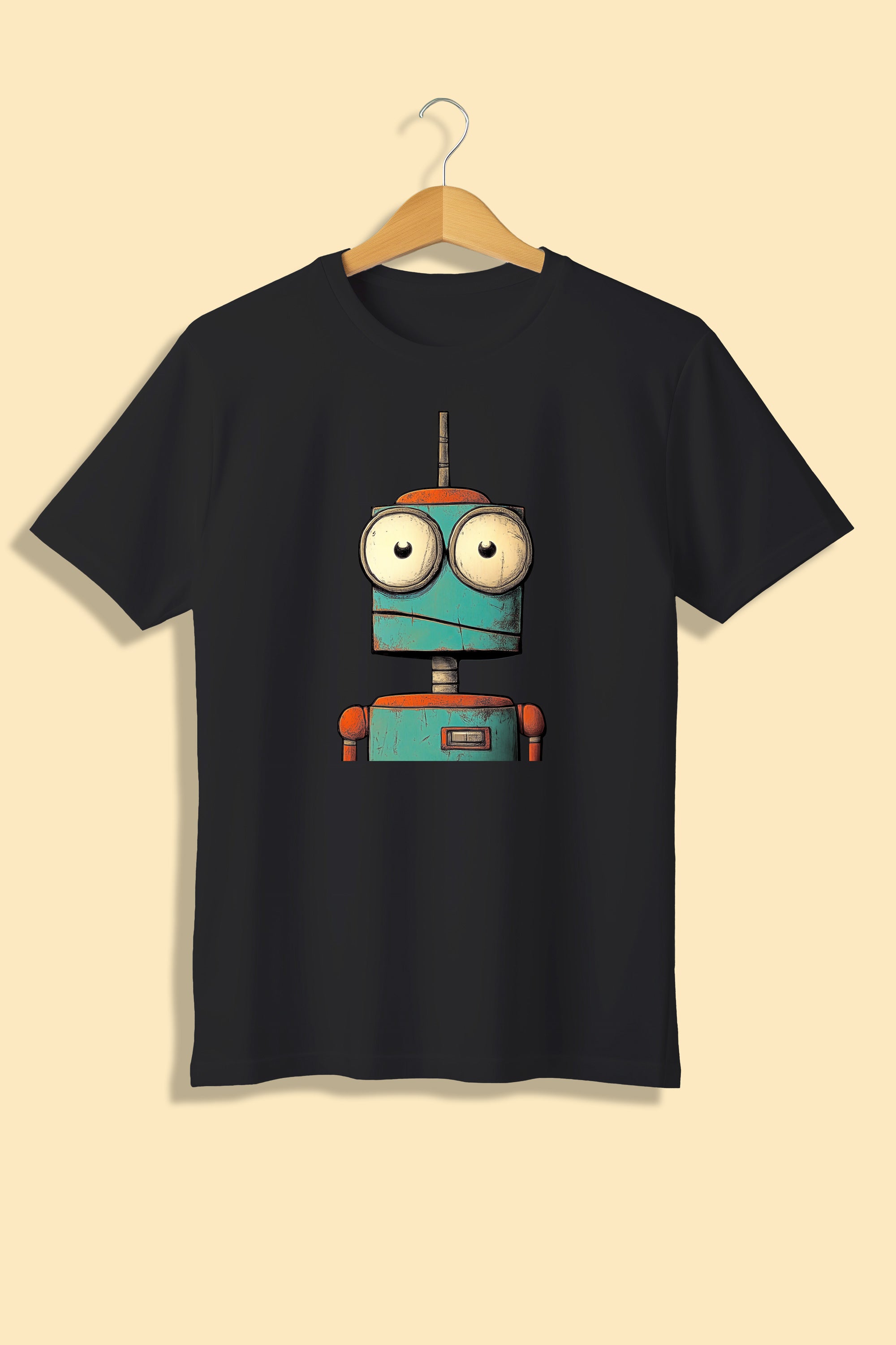 Tricou unisex (alb/negru), Robot