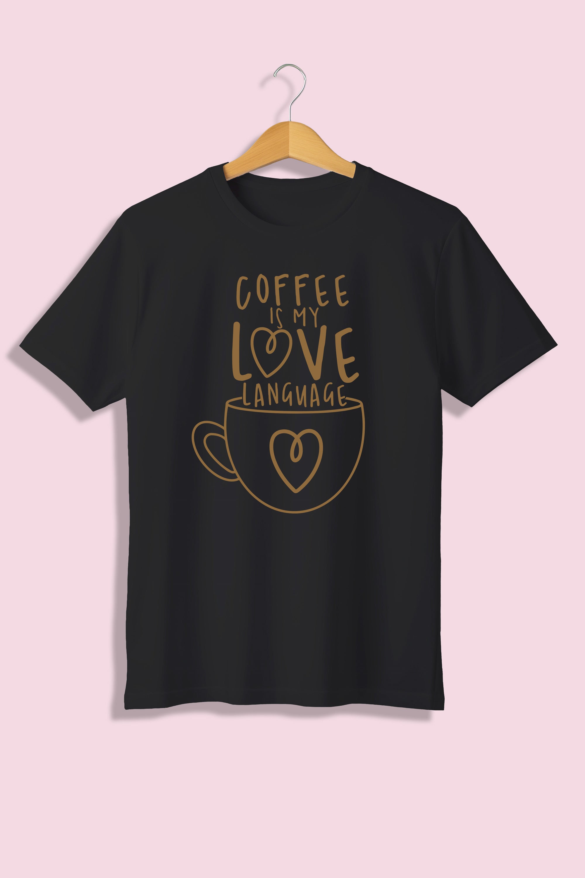 Tricou unisex (alb/negru), Coffee is my love language
