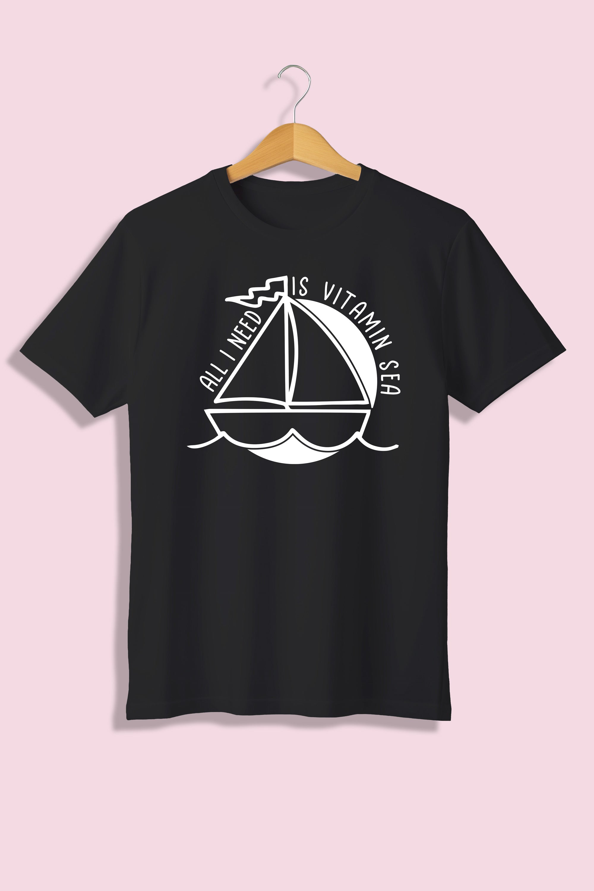 Tricou unisex (alb/negru), All I need is vitamin sea