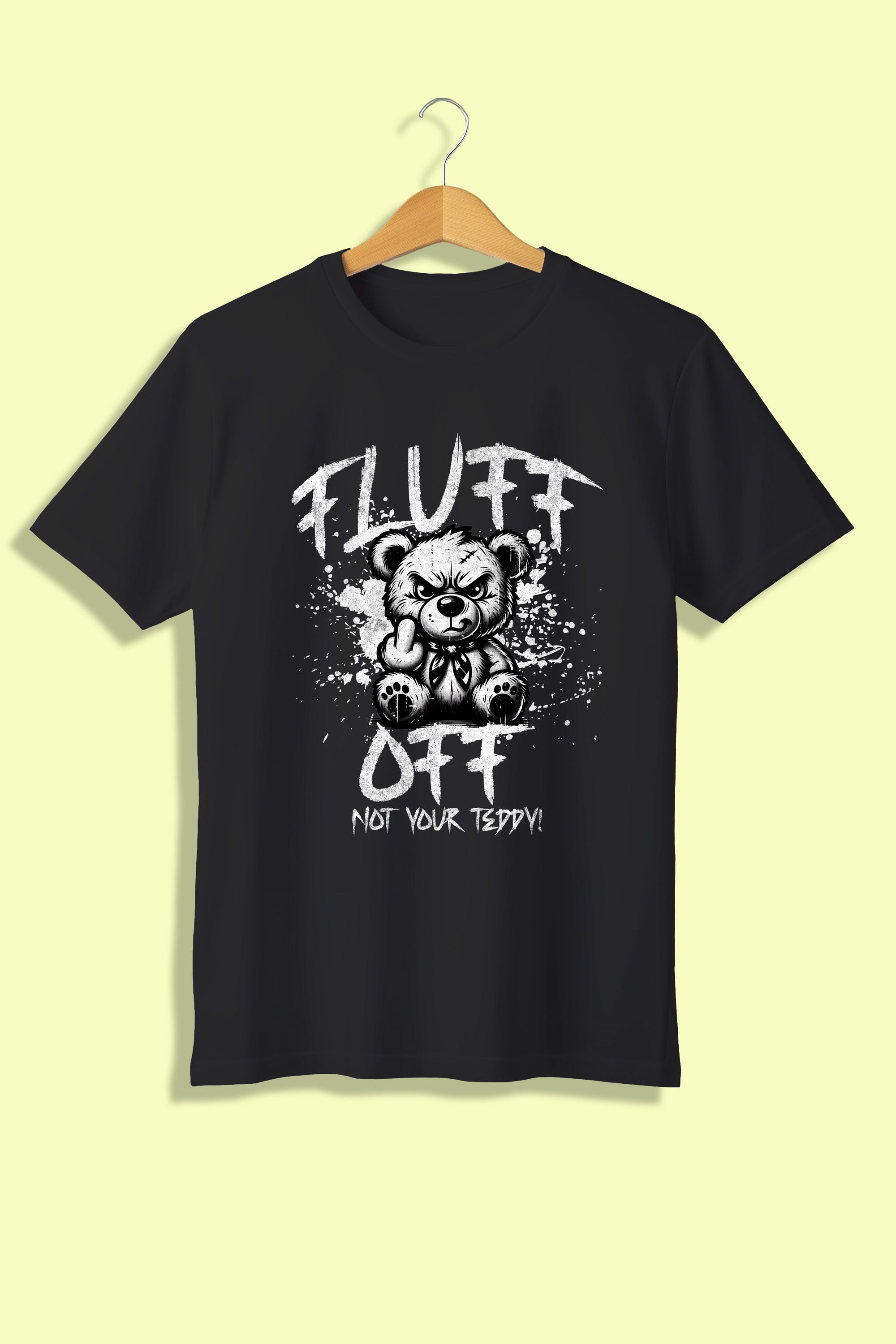 Tricou unisex (alb/negru), Fluff off