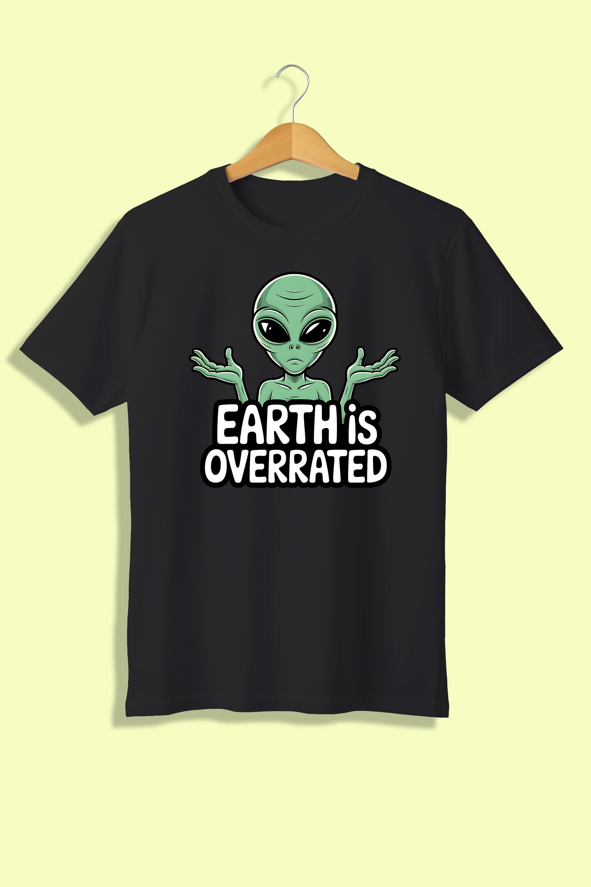 Tricou unisex (alb/negru), Earth is overrated!