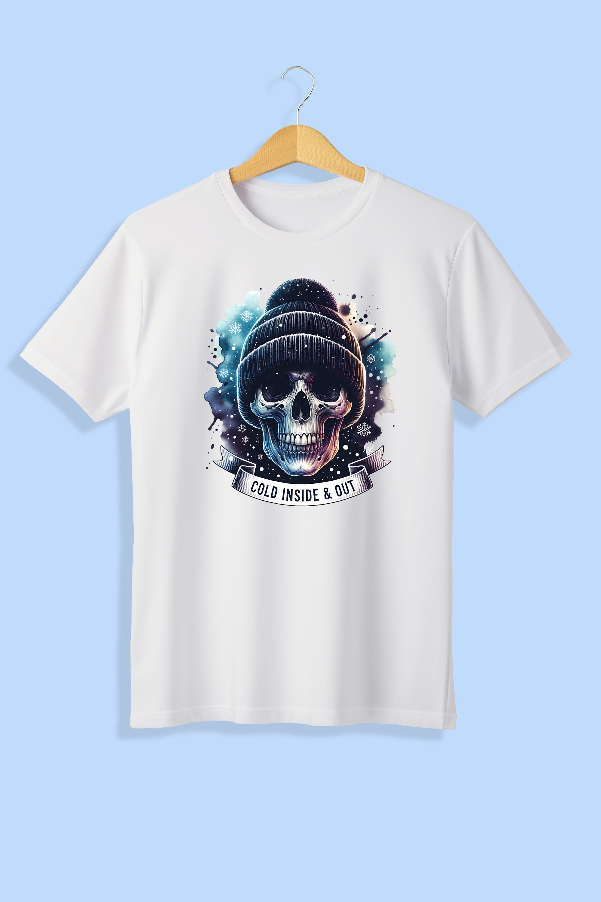 Tricou unisex (alb/negru), Cold inside & out