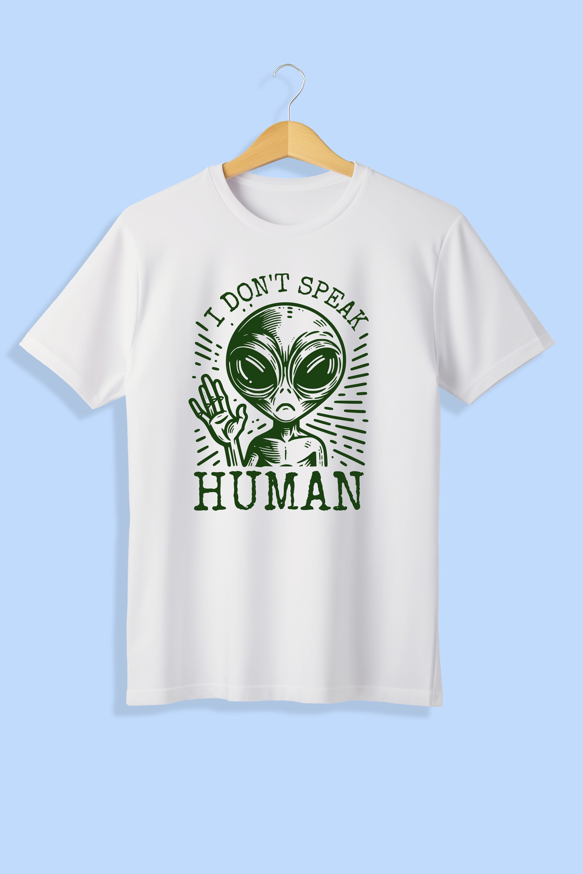 Tricou unisex (alb/negru), I don't speak "human"