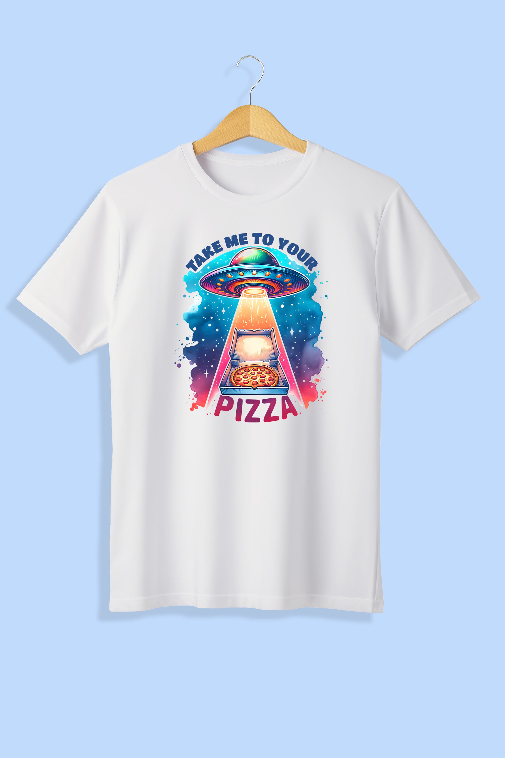 Tricou unisex (alb/negru), Take me to your pizza!