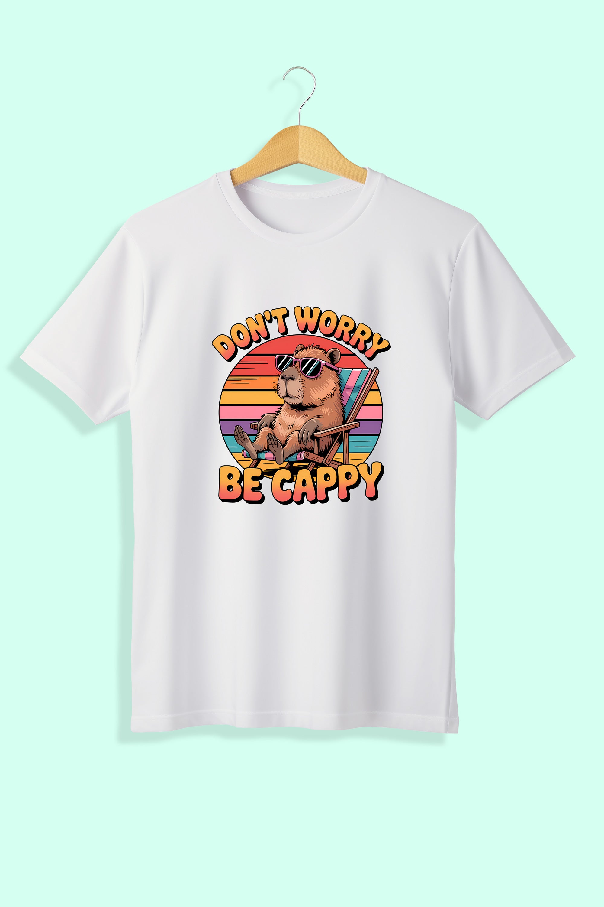 Tricou unisex (alb/negru), Don't worry, be cappy!