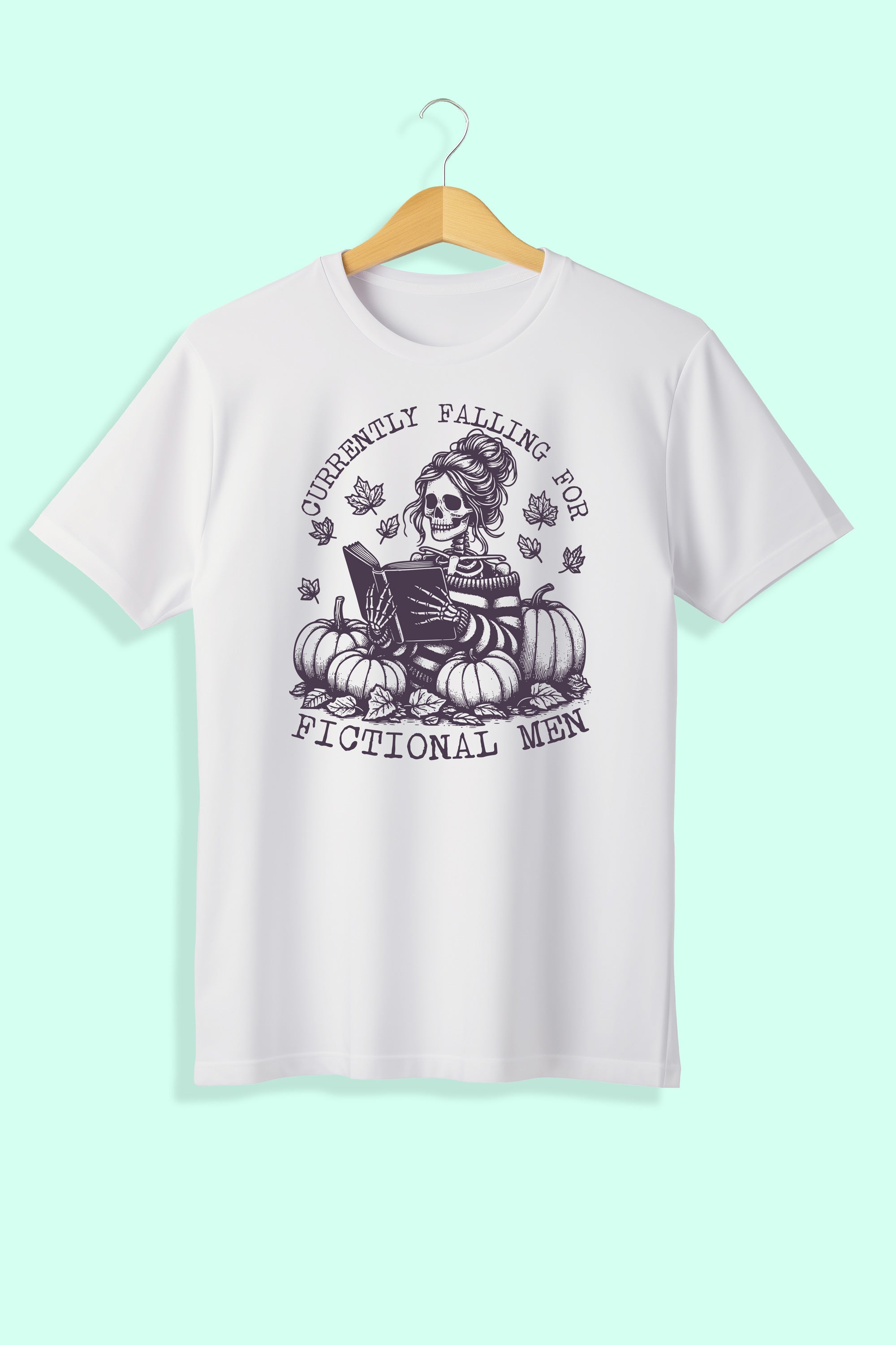 Tricou unisex (alb), Currently falling for fictional men