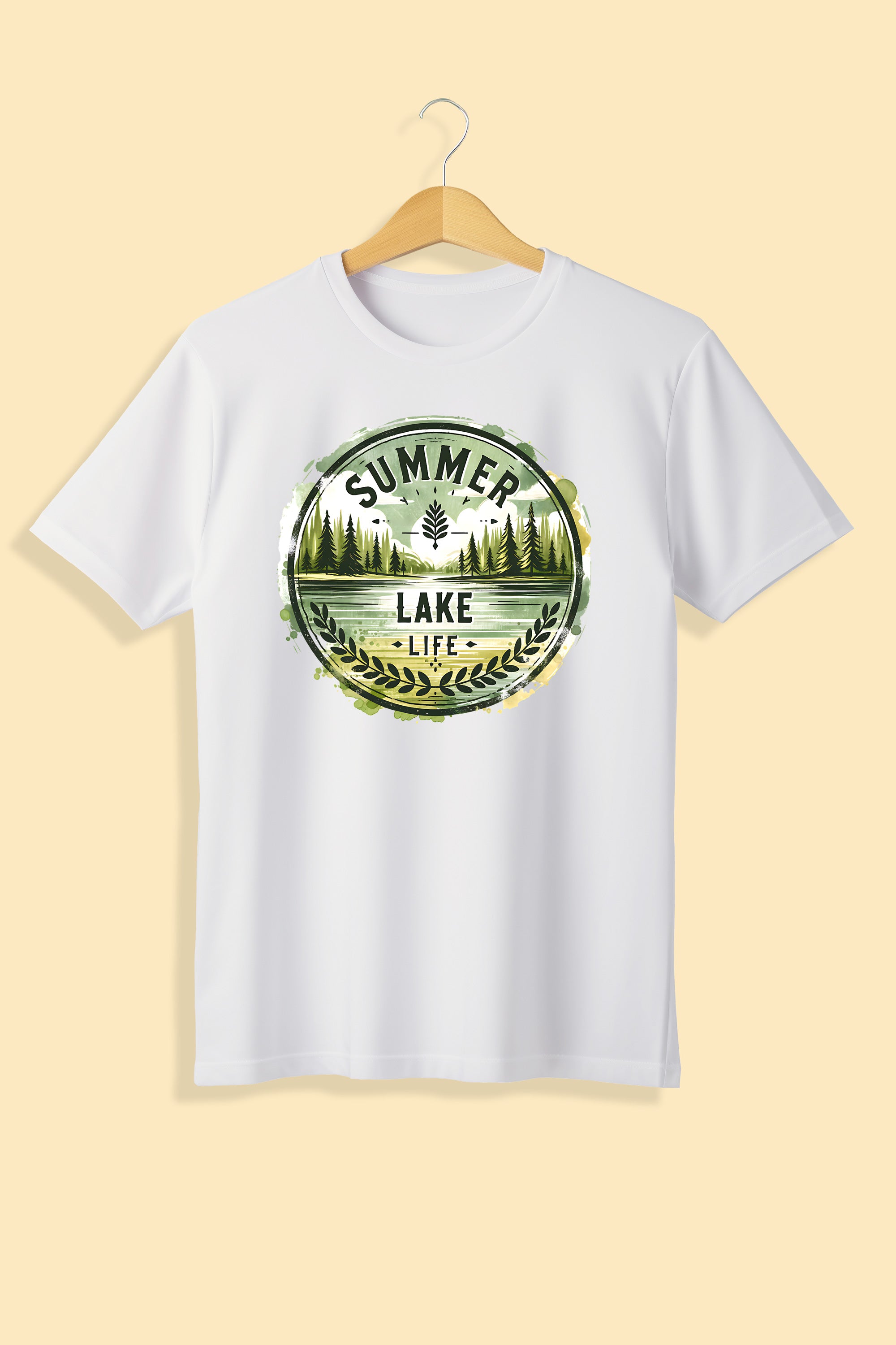 Tricou unisex (alb/negru), Summer lake life