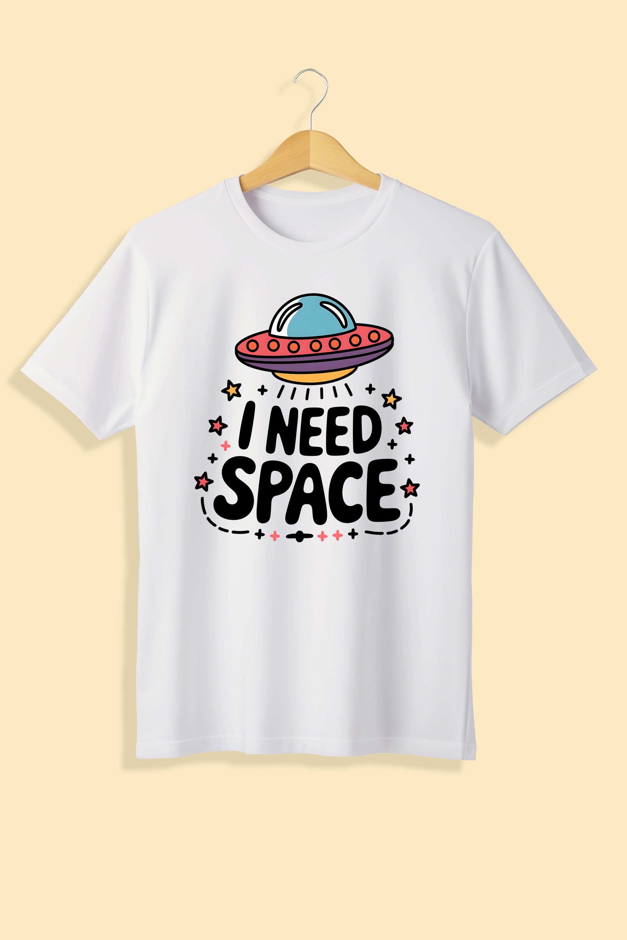 Tricou unisex (alb/negru), I need space
