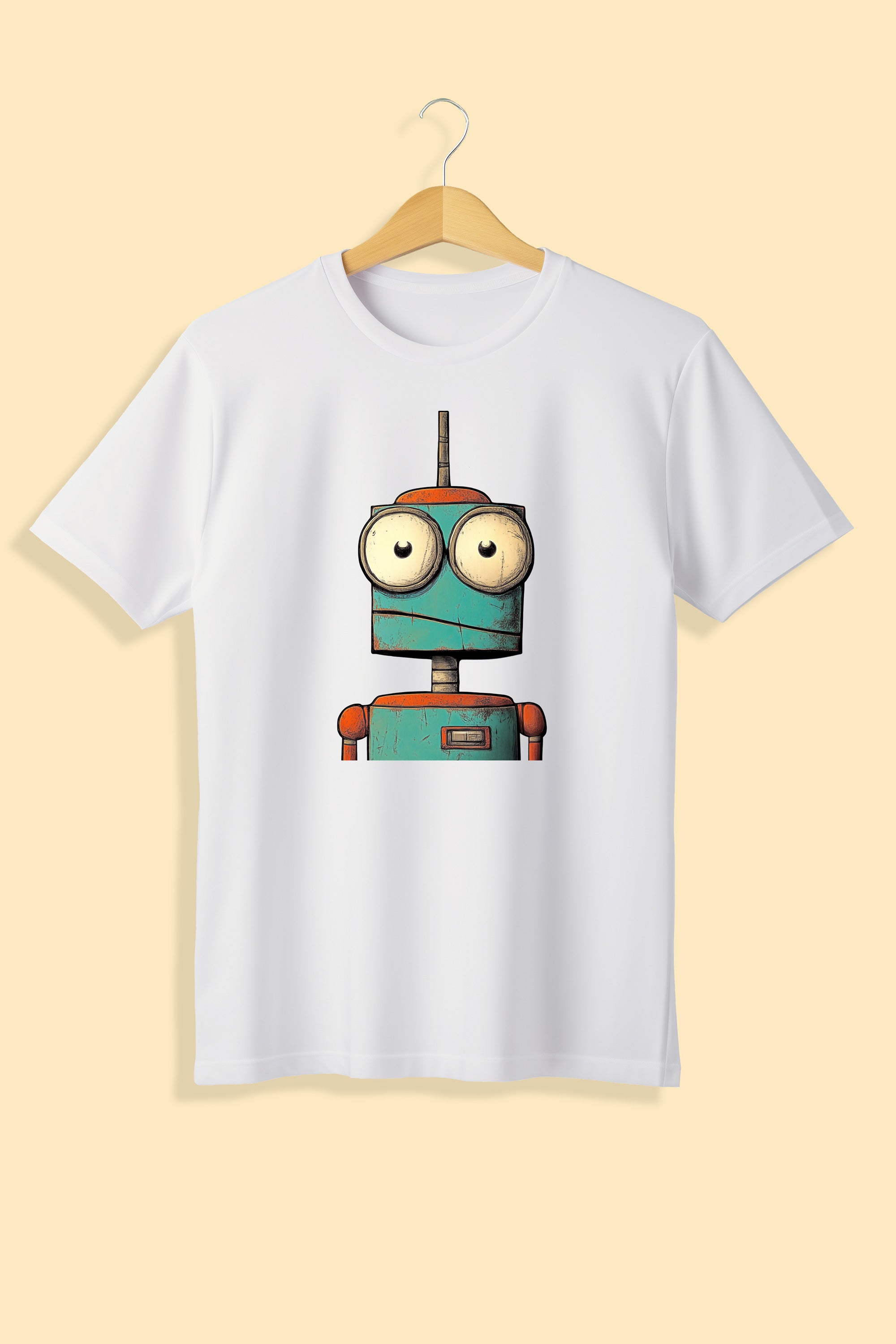 Tricou unisex (alb/negru), Robot