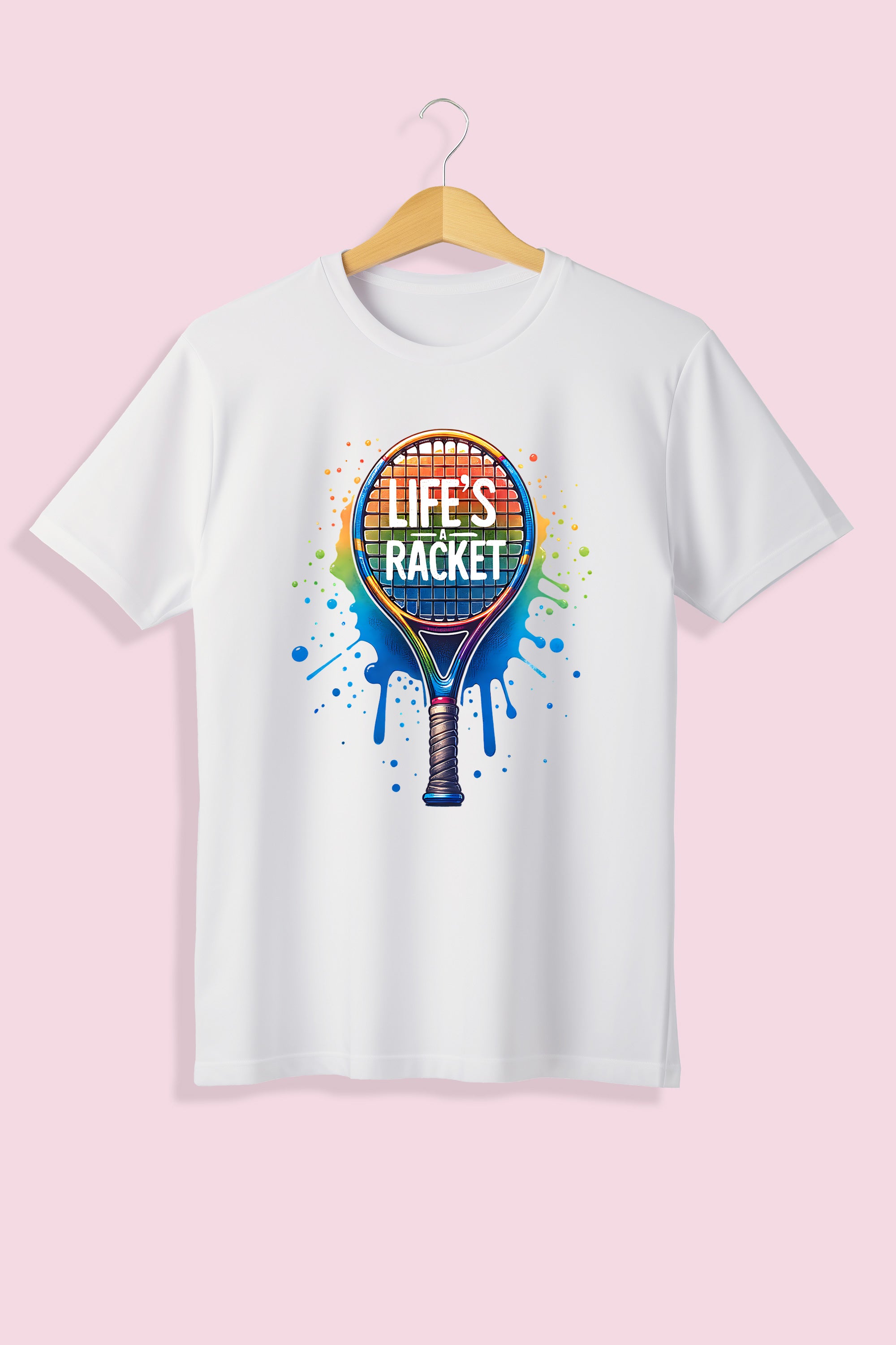 Tricou unisex (alb/negru), Life's a racket