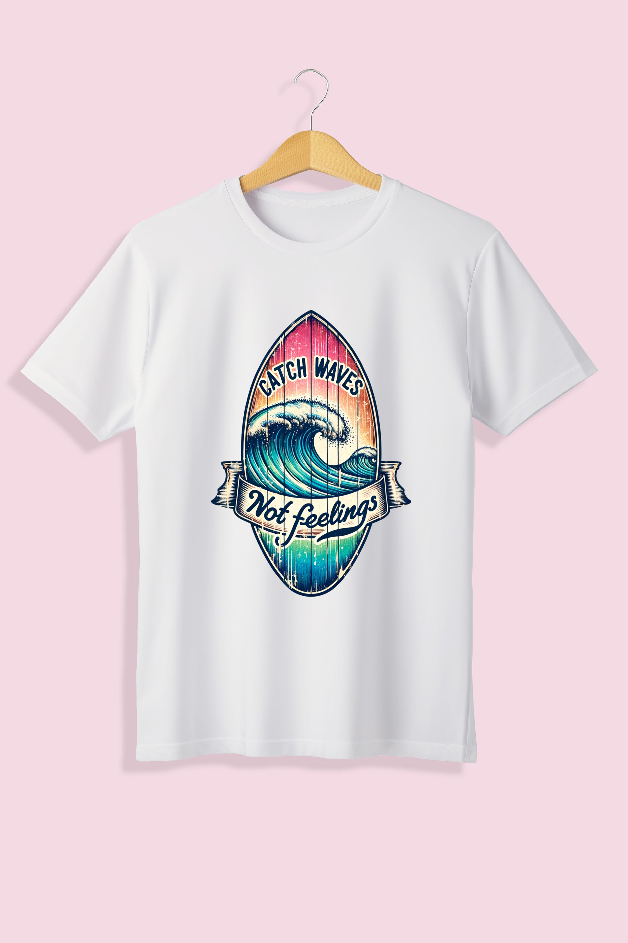 Tricou unisex (alb/negru), Catch the waves
