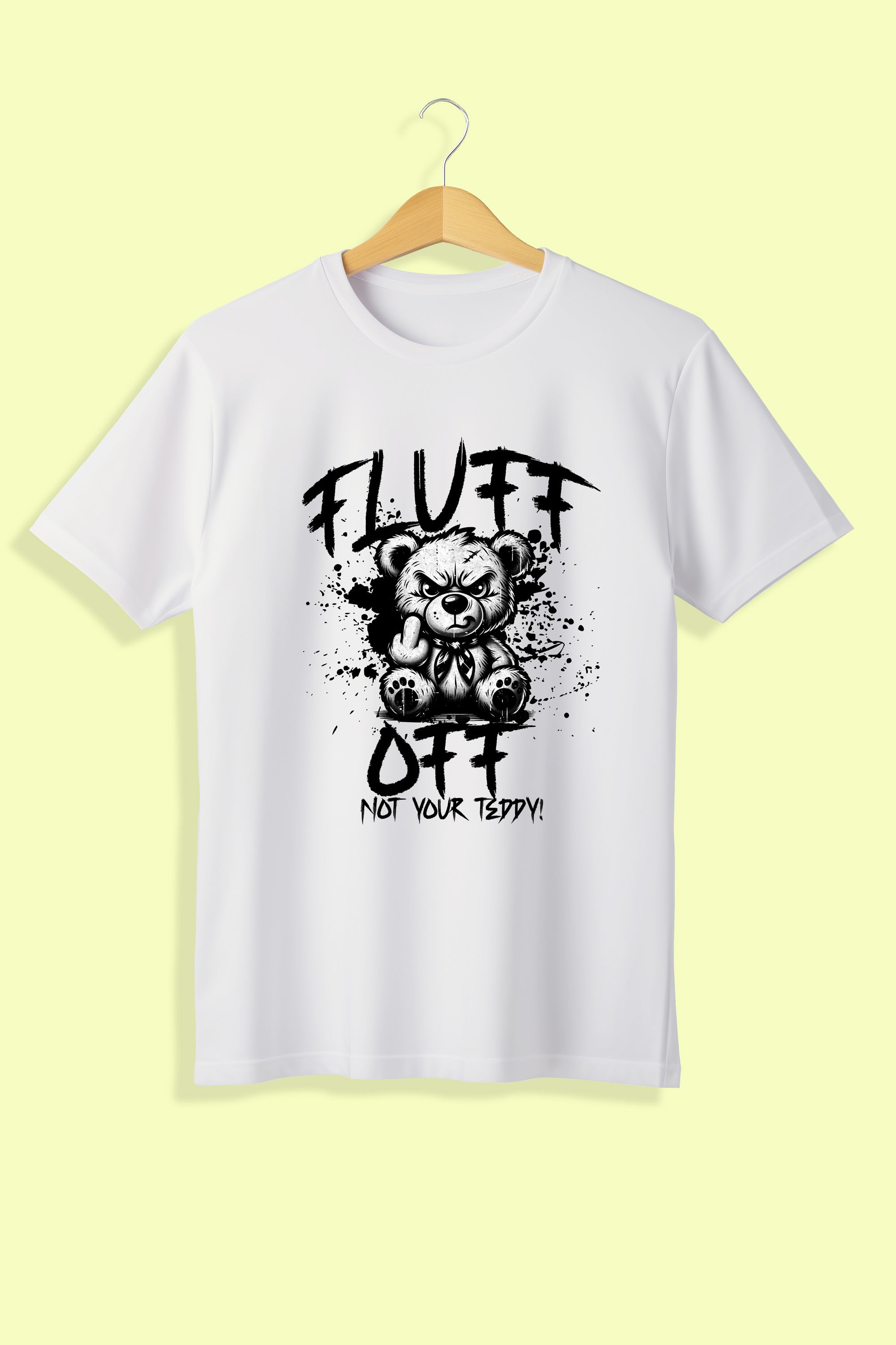 Tricou unisex (alb/negru), Fluff off