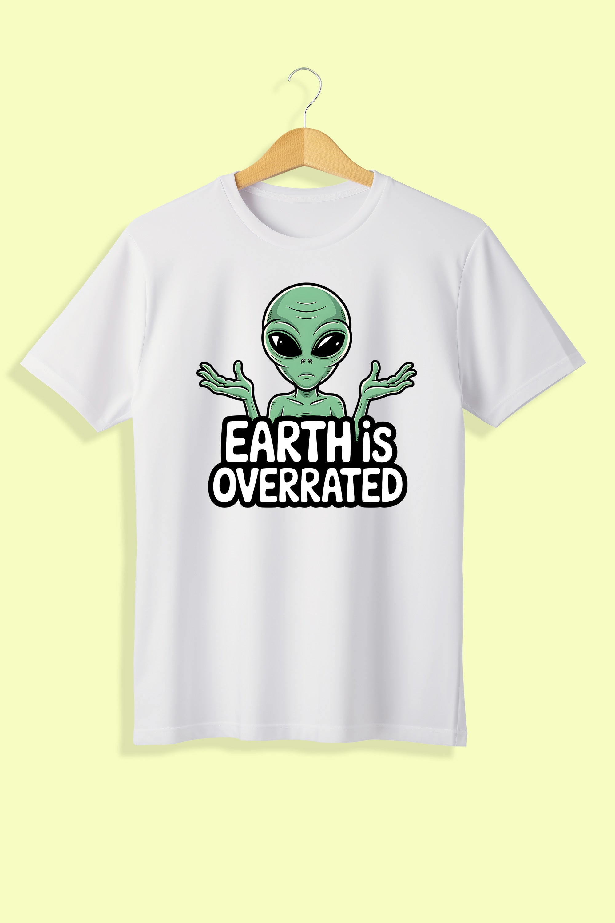 Tricou unisex (alb/negru), Earth is overrated!