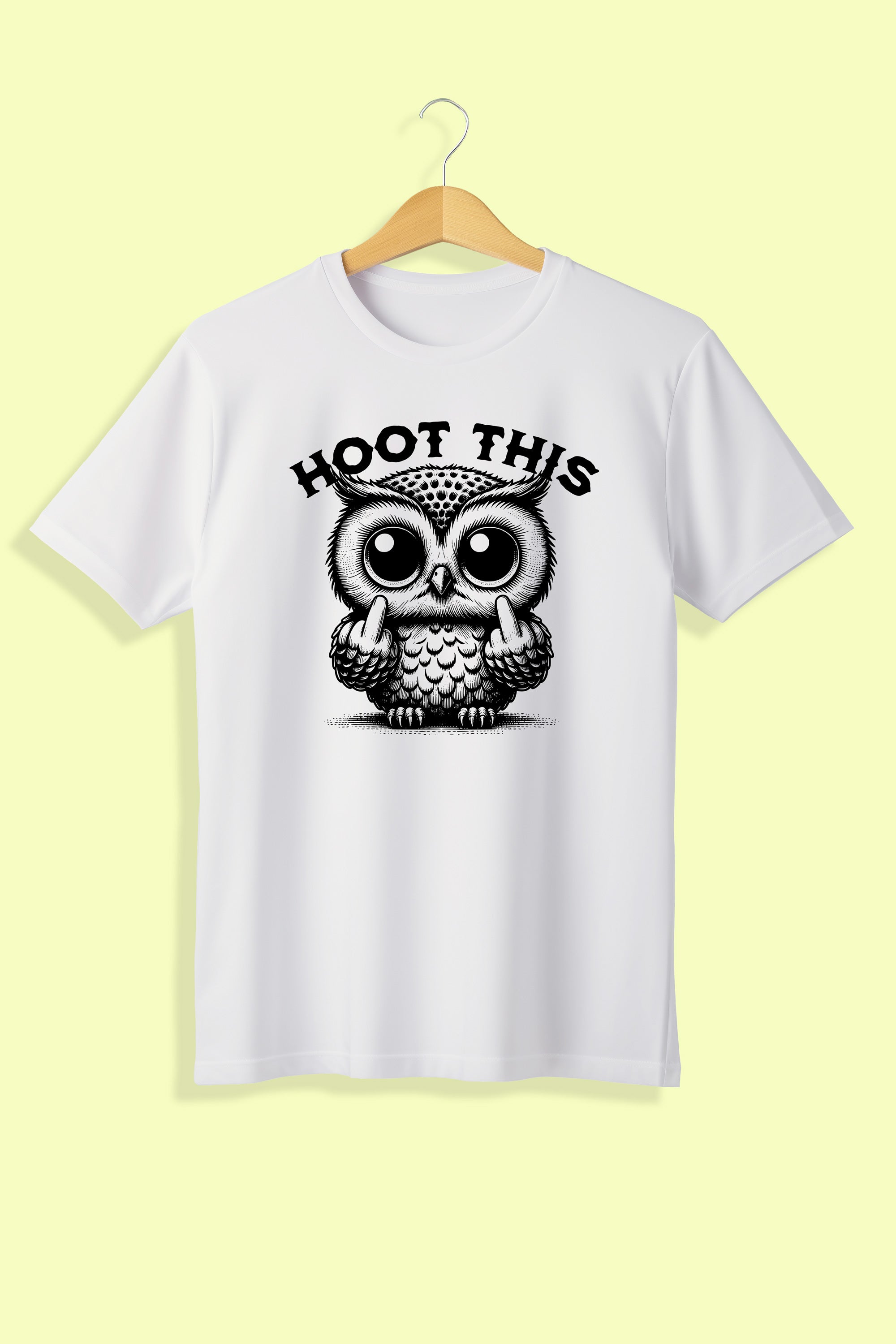 Tricou unisex (alb), Hoot this owl