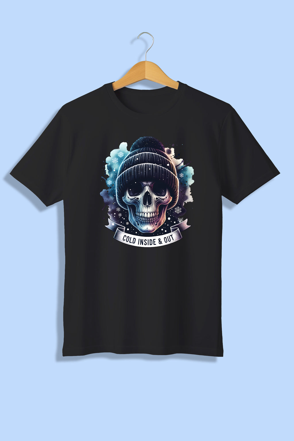 Tricou unisex (alb/negru), Cold inside & out