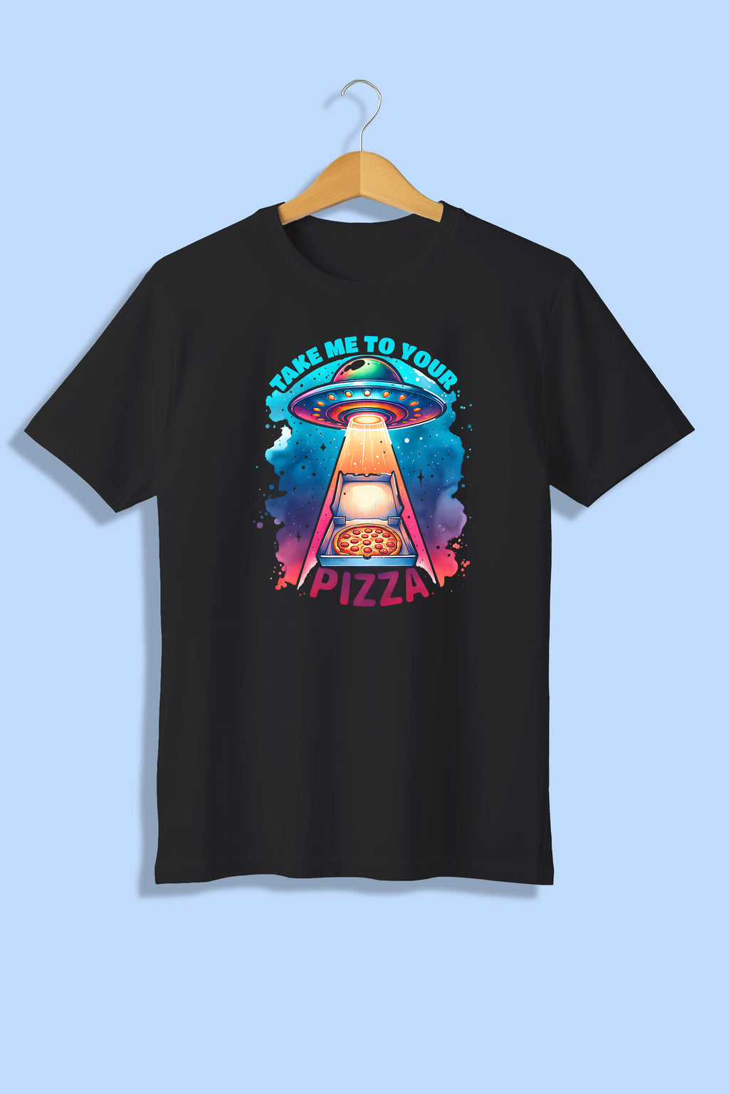 Tricou unisex (alb/negru), Take me to your pizza!