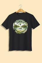 Tricou unisex (alb/negru), Summer lake life