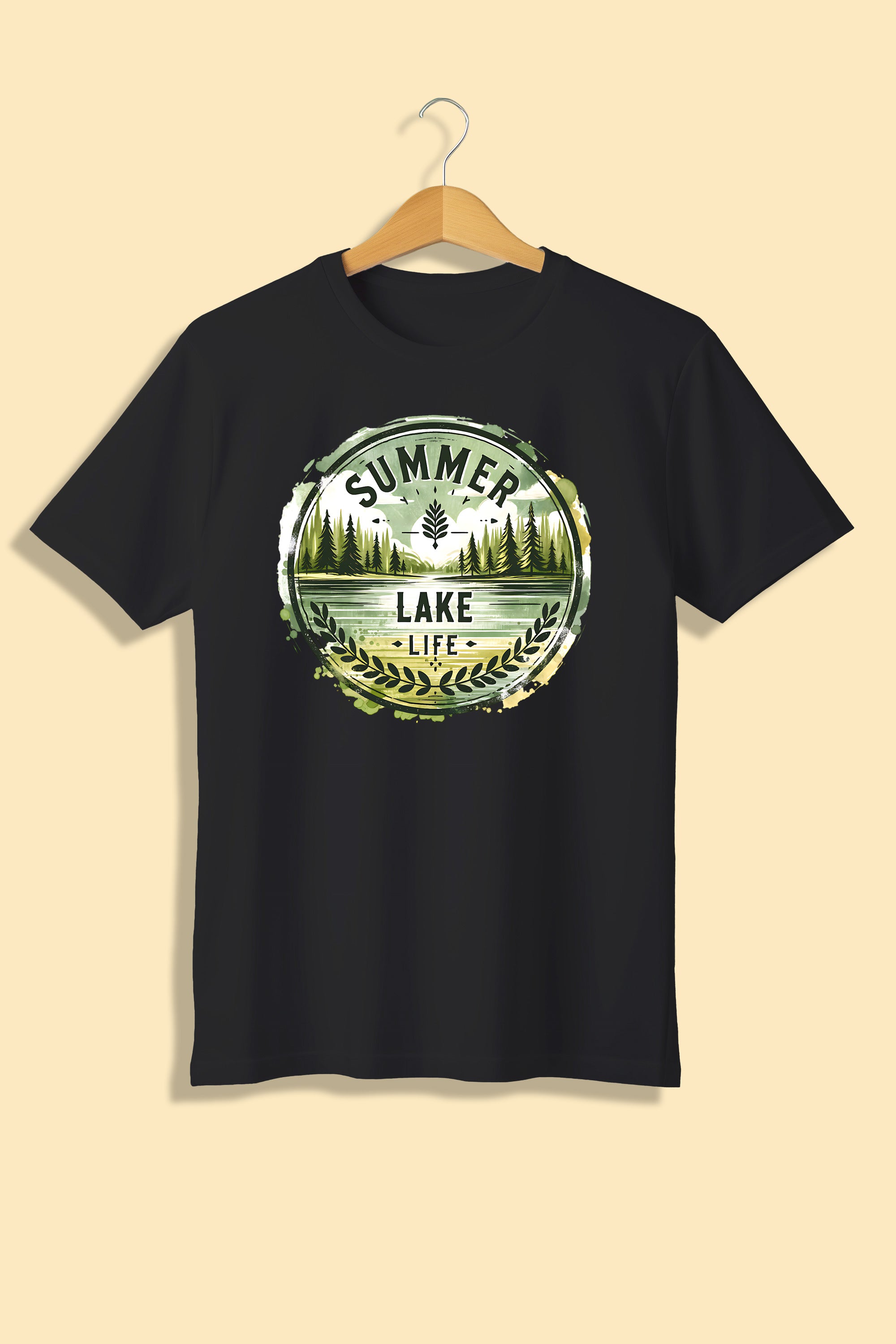 Tricou unisex (alb/negru), Summer lake life