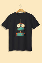 Tricou unisex (alb/negru), Robot