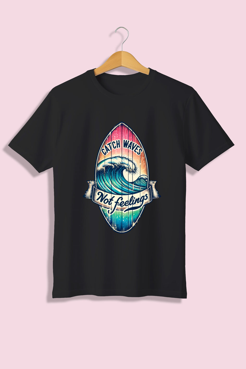 Tricou unisex (alb/negru), Catch the waves