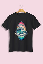 Tricou unisex (alb/negru), Catch the waves