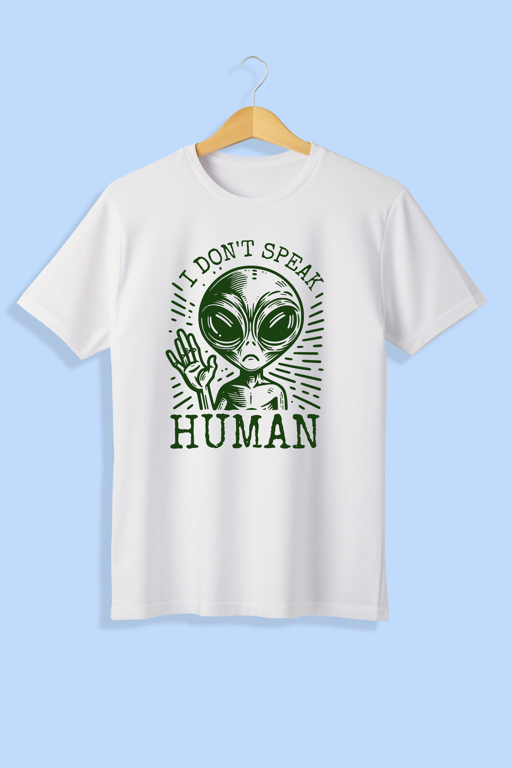 Tricou unisex (alb/negru), I don't speak "human"