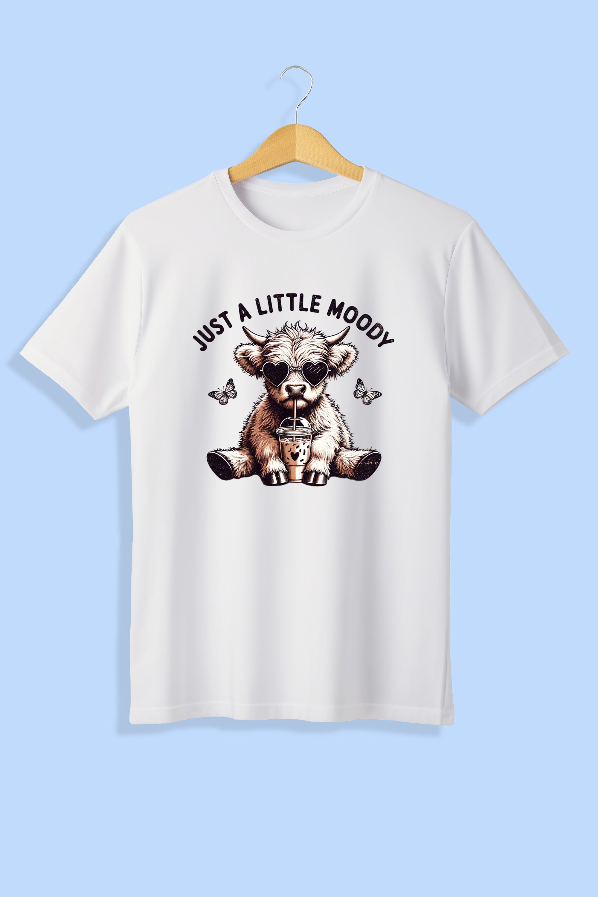 Tricou unisex (alb/negru), Just a little moody