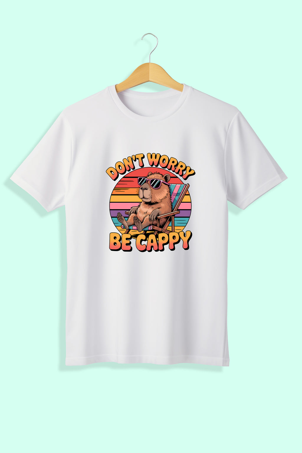 Tricou unisex (alb/negru), Don't worry, be cappy!