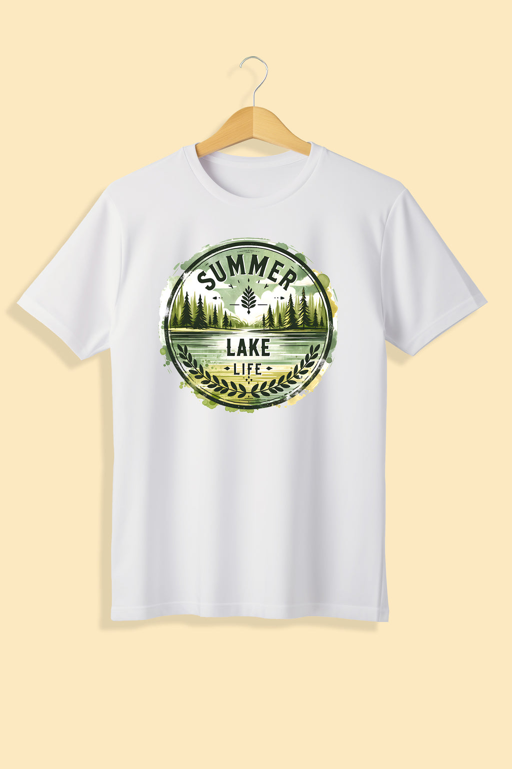 Tricou unisex (alb/negru), Summer lake life