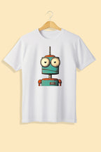 Tricou unisex (alb/negru), Robot